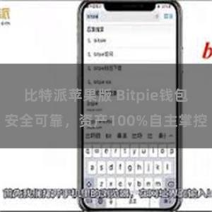 比特派苹果版 Bitpie钱包安全可靠，资产100%自主掌控