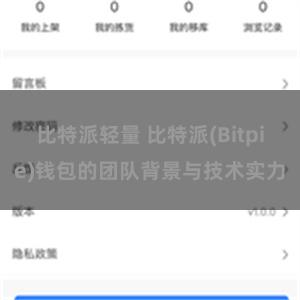 比特派轻量 比特派(Bitpie)钱包的团队背景与技术实力